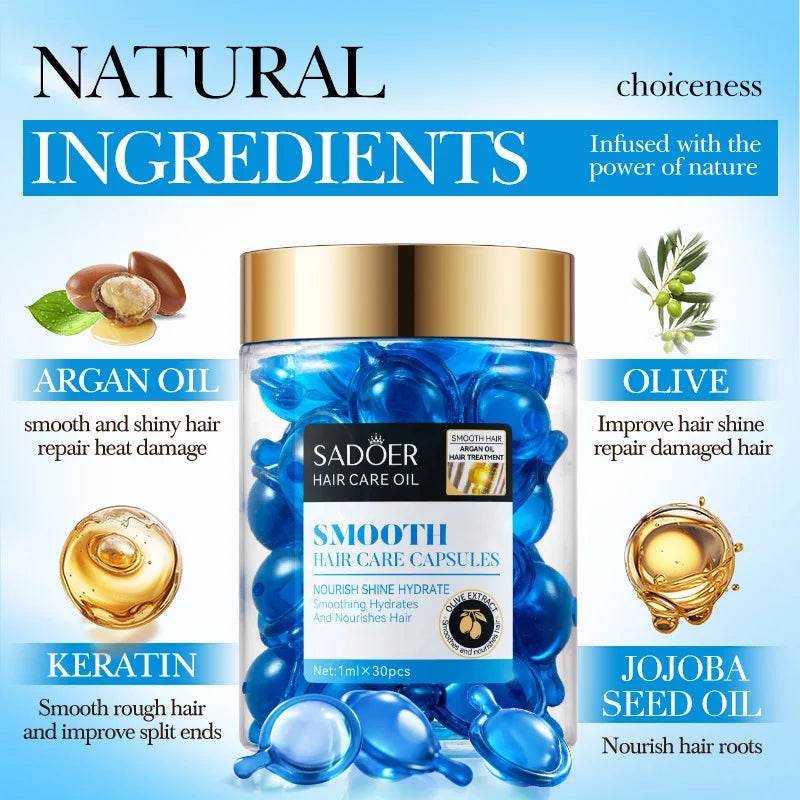 Cápsulas de Keratina y Aceite de Argán – Reparación y Brillo Intenso para el Cabello